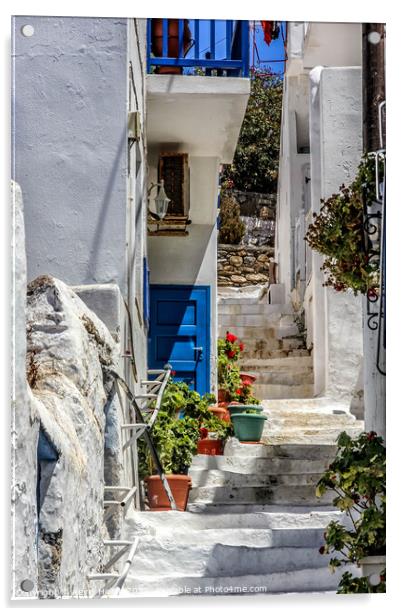 Typical house in Chora, Mykonos, Greece Acrylic by Kevin Hellon