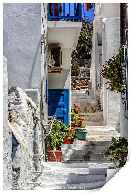 Typical house in Chora, Mykonos, Greece Print by Kevin Hellon