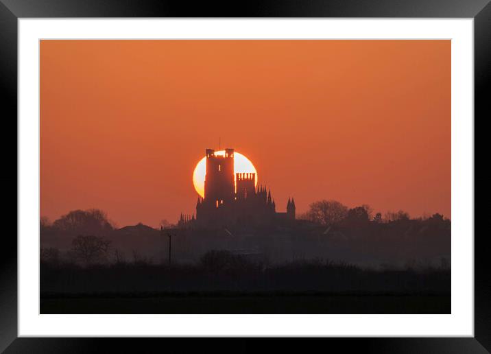 Ely Cathedral at Sunrise Framed Mounted Print by Andrew Sharpe