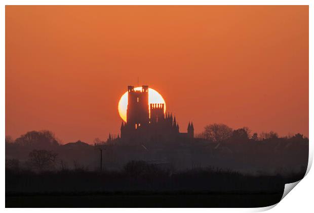 Ely Cathedral at Sunrise Print by Andrew Sharpe