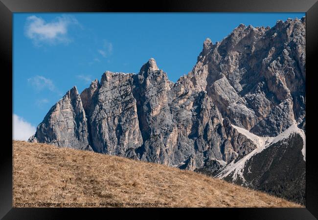 Pomagagnon Mountain in the Dolomites near Cortina d'Ampezzo Framed Print by Dietmar Rauscher