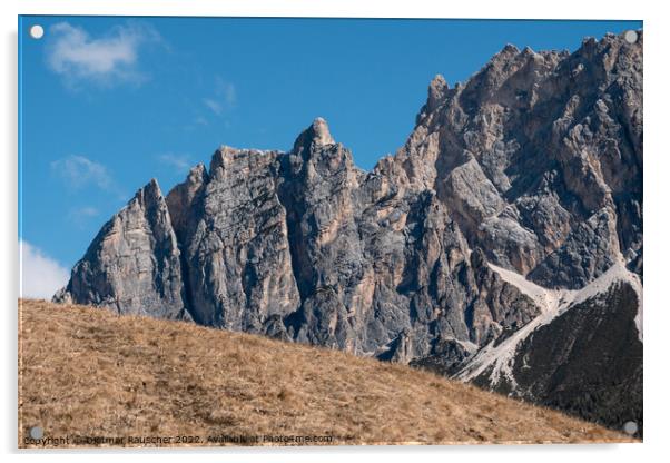 Pomagagnon Mountain in the Dolomites near Cortina d'Ampezzo Acrylic by Dietmar Rauscher