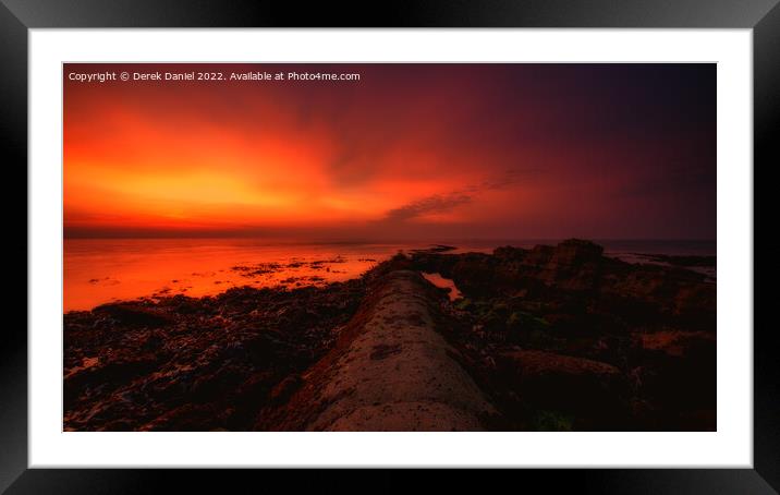 Sunrise at Peveril Point, Swanage (panoramic) Framed Mounted Print by Derek Daniel