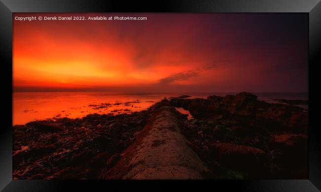 Sunrise at Peveril Point, Swanage (panoramic) Framed Print by Derek Daniel