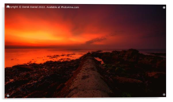 Sunrise at Peveril Point, Swanage (panoramic) Acrylic by Derek Daniel