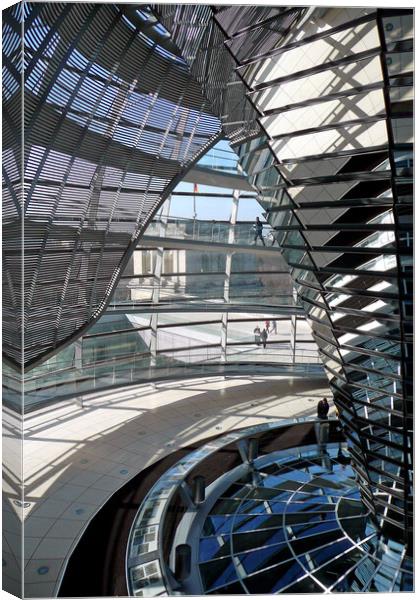 Reichstag Dome German Bundestag Berlin Germany Canvas Print by Andy Evans Photos