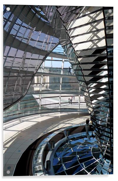 Reichstag Dome German Bundestag Berlin Germany Acrylic by Andy Evans Photos