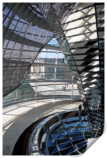 Reichstag Dome German Bundestag Berlin Germany Print by Andy Evans Photos