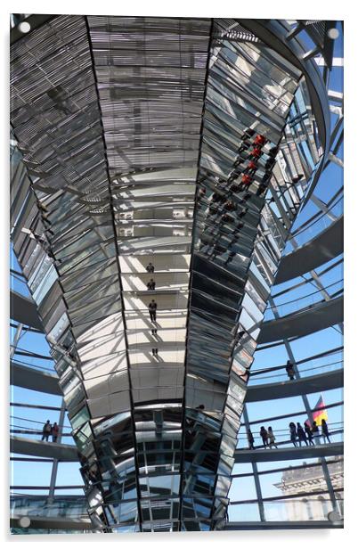 Reichstag Dome German Bundestag Berlin Germany Acrylic by Andy Evans Photos