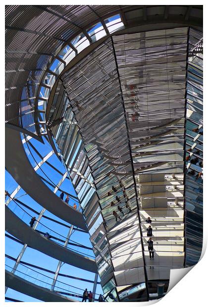 Reichstag Dome German Bundestag Berlin Germany Print by Andy Evans Photos