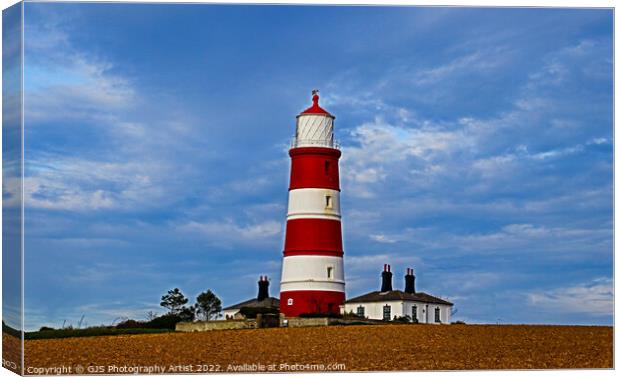 Happisburgh Lighthouse Rear View Canvas Print by GJS Photography Artist