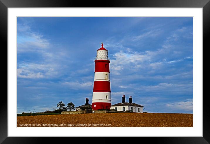 Happisburgh Lighthouse Rear View Framed Mounted Print by GJS Photography Artist