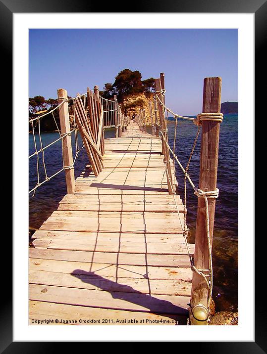 Wooden Bridge in Zante, Greece Framed Mounted Print by Joanne Crockford