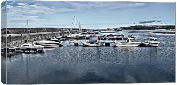 Maidens Ayrshire, harbour painting Canvas Print by Allan Durward Photography