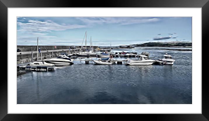 Maidens Ayrshire, harbour painting Framed Mounted Print by Allan Durward Photography