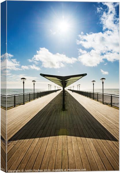 Boscombe Pier, Bournemouth Canvas Print by Justin Foulkes