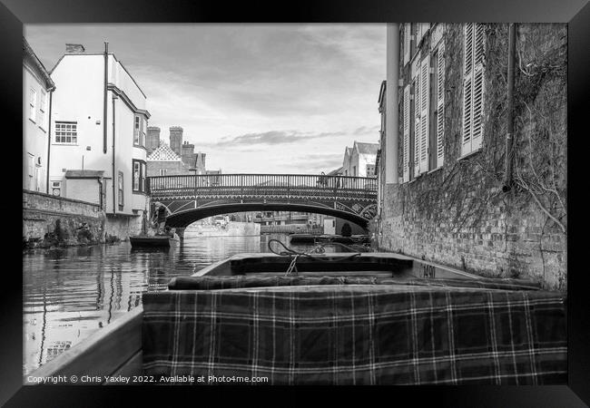Punting along the River Cam in Cambridge Framed Print by Chris Yaxley