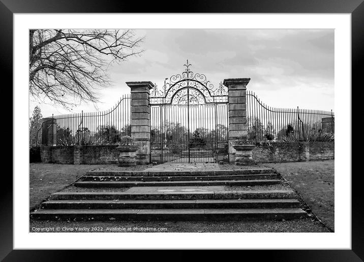 The entrance to Cambridge botanical gardens Framed Mounted Print by Chris Yaxley