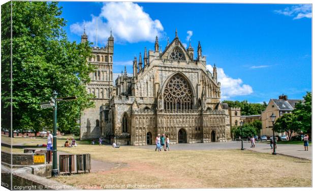 Exeter Cathedral Devon Canvas Print by Andrew Denning