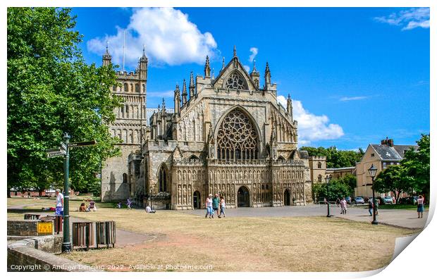 Exeter Cathedral Devon Print by Andrew Denning