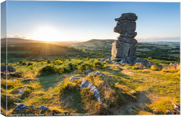 Bowerman's Nose, Dartmoor Canvas Print by Justin Foulkes