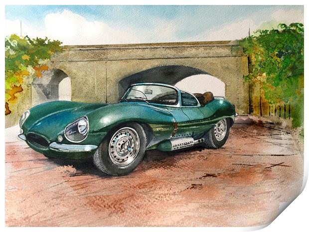 Jaguar XKSS Print by John Lowerson