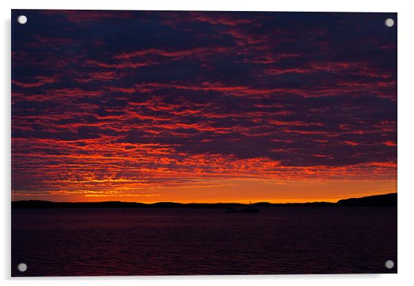 Sunset in Sandnesjoen Acrylic by Thomas Schaeffer