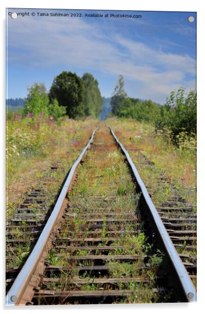 Narrow Gauge Railway in the Summer  Acrylic by Taina Sohlman