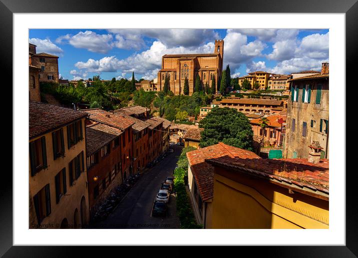 Beautiful view City of Siena, Tuscany, Italy. Framed Mounted Print by Maggie Bajada