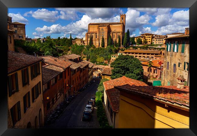 Beautiful view City of Siena, Tuscany, Italy. Framed Print by Maggie Bajada