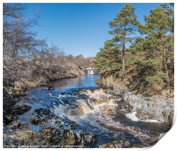 Low Force Waterfall from the Pennine Way way at Wy Print by Richard Laidler