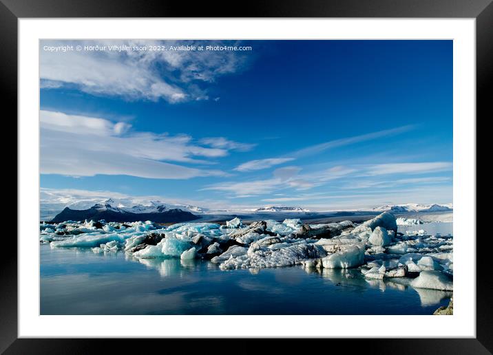 Icebergs at Jokulsarlon Framed Mounted Print by Hörður Vilhjálmsson