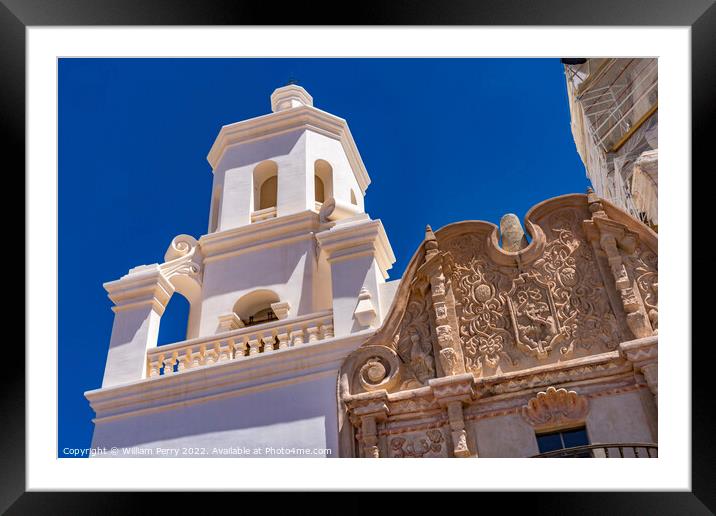 Front Mission San Xavier del Bac Catholic Church Tucson Arizona Framed Mounted Print by William Perry