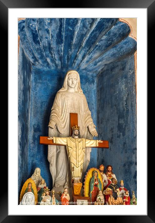 Mary Crucifix Chapel Mission San Xavier Church Tucson Arizona Framed Mounted Print by William Perry
