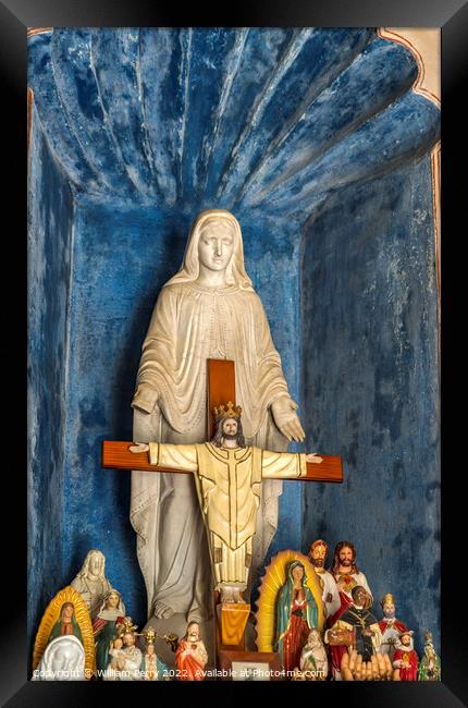 Mary Crucifix Chapel Mission San Xavier Church Tucson Arizona Framed Print by William Perry