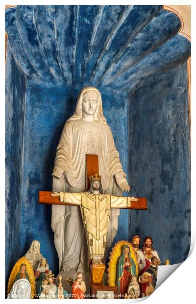 Mary Crucifix Chapel Mission San Xavier Church Tucson Arizona Print by William Perry
