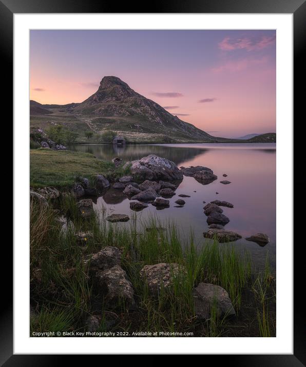 Cregennan Lakes Sunset Framed Mounted Print by Black Key Photography