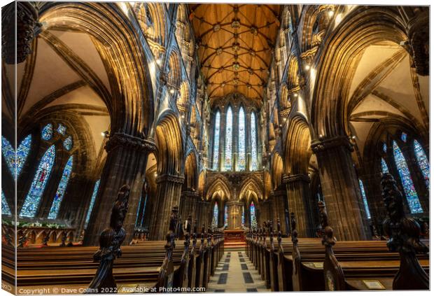 Interior of Glasgow Cathedral, Glasgow, Scotland Canvas Print by Dave Collins