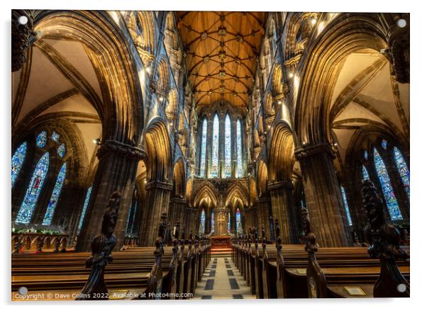 Interior of Glasgow Cathedral, Glasgow, Scotland Acrylic by Dave Collins