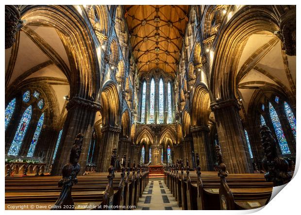 Interior of Glasgow Cathedral, Glasgow, Scotland Print by Dave Collins
