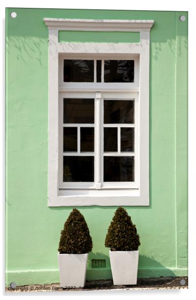 Pastel mint green window in historic city centre - Brazil Acrylic by Gordon Dixon