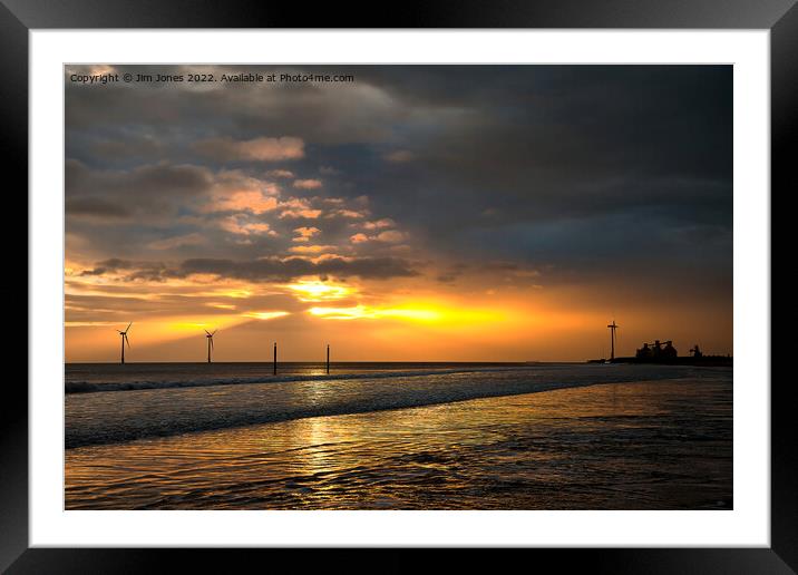 January sunrise on the coast of Northumberland Framed Mounted Print by Jim Jones