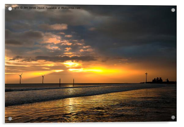 January sunrise on the coast of Northumberland Acrylic by Jim Jones