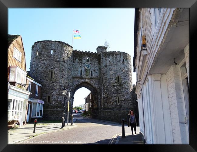 The Landgate Arch of Rye. Framed Print by Mark Ward
