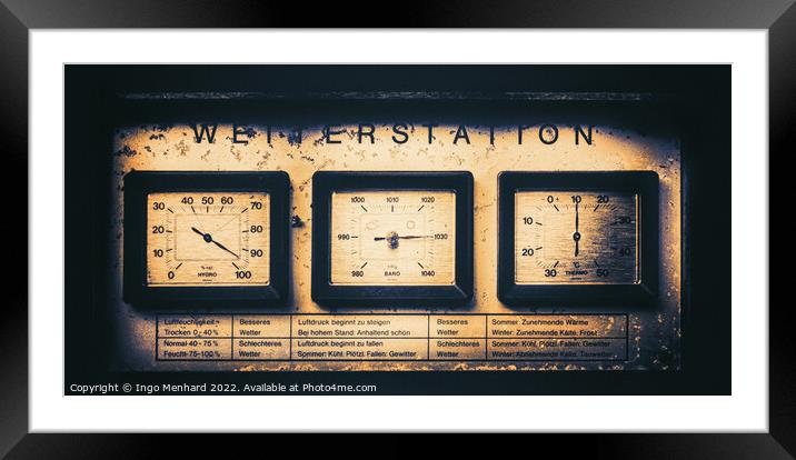 The old golden weather station Framed Mounted Print by Ingo Menhard