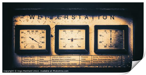 The old golden weather station Print by Ingo Menhard