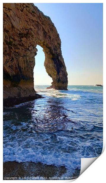 Durdle door dorset  Print by Les Schofield