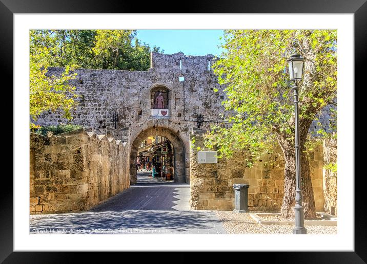 St Anthony's Gate, Rhodes Town, Greece Framed Mounted Print by Kevin Hellon