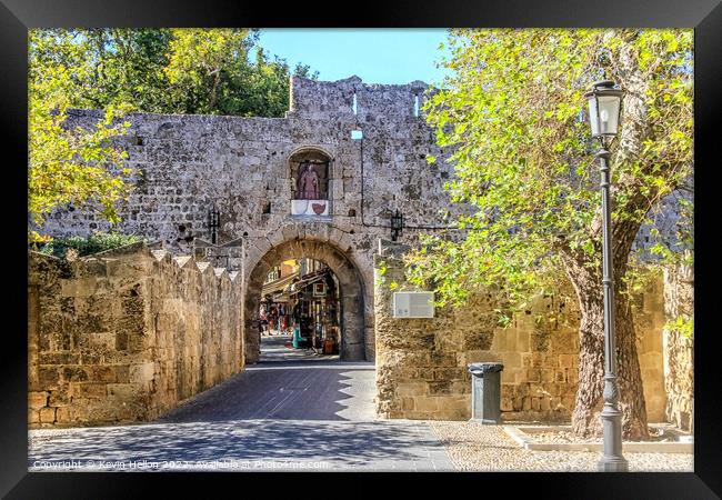 St Anthony's Gate, Rhodes Town, Greece Framed Print by Kevin Hellon