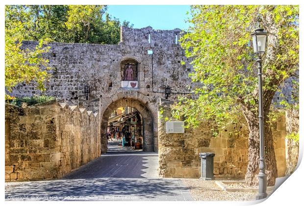St Anthony's Gate, Rhodes Town, Greece Print by Kevin Hellon